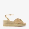 Aella Wedge 60 Guld Raffia-kilklacksandaler