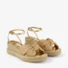 Aella Wedge 60 Guld Raffia-kilklacksandaler