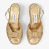 Aella Wedge 60 Guld Raffia-kilklacksandaler