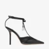 Afia Mesh 100 Svarta pumps i spazzolato och rynkad tyll