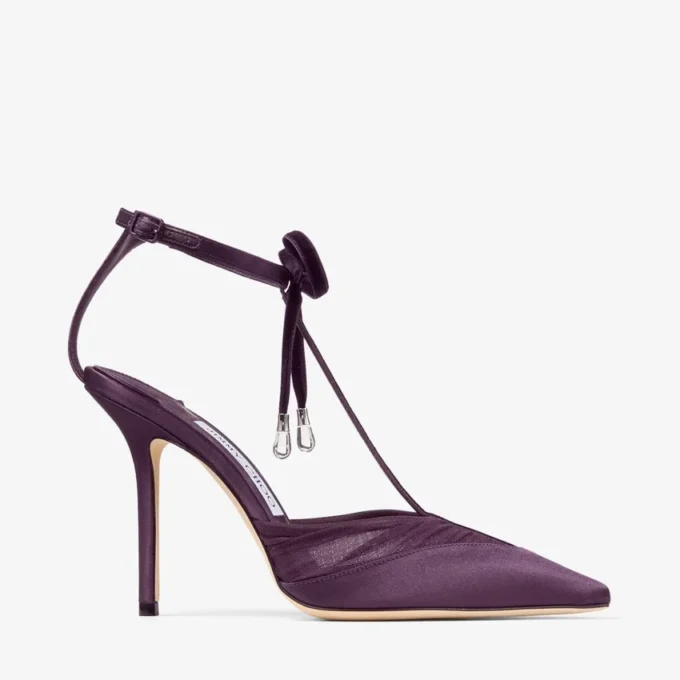 Afia Mesh 100 Winter Bloom Pumps i satin och rynkad tyll