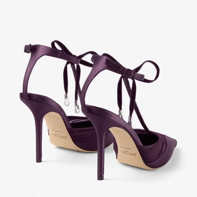 Afia Mesh 100 Winter Bloom Pumps i satin och rynkad tyll