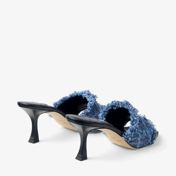 Alexia 70 Crosshatch Denim-sandaler