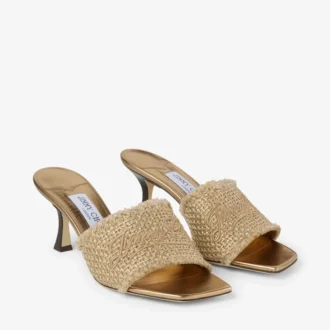 Alexia 70 guldvävda lurex-sandaler