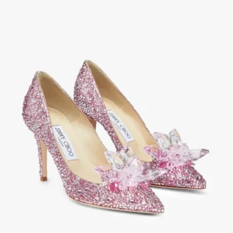 Alia Rose Mix-pumps i mocka och kristaller med spetsig tå