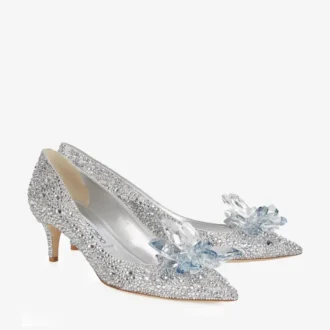 Allure-pumps med spetsig tå och kristaller