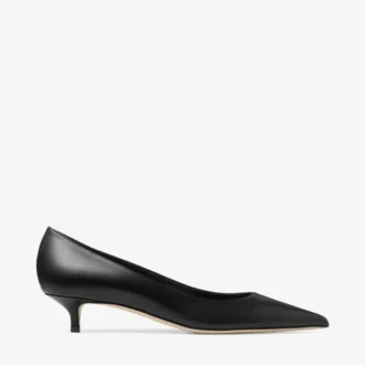 Amelia 35 svarta pumps i kalvskinn