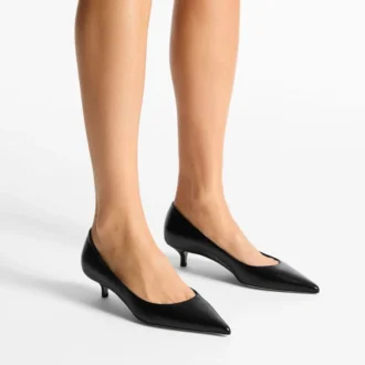 Amelia 35 svarta pumps i kalvskinn