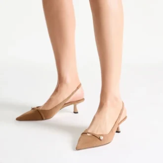 Amita 45 Toffee Slingbacks i mocka