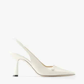 Amita 85 Latte Slingbacks i lackläder