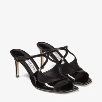 Anise 75 svarta mules i lackläder
