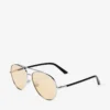 Astor Aviator-solglasögon i silver och ljusgult metall