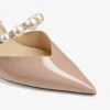 Aurelie 65 spetsiga pumps i balettrosa lackläder med pärldekor Aurelie 65 spetsiga pumps i balettrosa lackläder med pärldekor