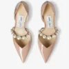 Aurelie 65 spetsiga pumps i balettrosa lackläder med pärldekor Aurelie 65 spetsiga pumps i balettrosa lackläder med pärldekor