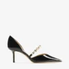 Aurelie 65 svarta pumps i lackläder med spetsig tå och pärldekor Aurelie 65 svarta pumps i lackläder med spetsig tå och pärldekor
