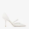 Aurelie 85 Ivory jimmy choo-spetspumps med pärldekoration Aurelie 85 Ivory jimmy choo-spetspumps med pärldekoration