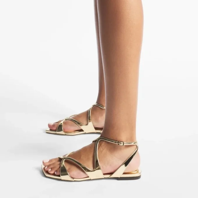 Ayla Flat guldmetallic läderballerinaskor Ayla Flat guldmetallic läderballerinaskor