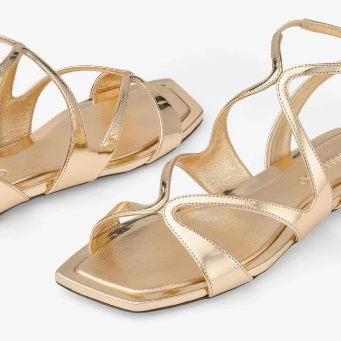 Ayla Flat guldmetallic läderballerinaskor Ayla Flat guldmetallic läderballerinaskor