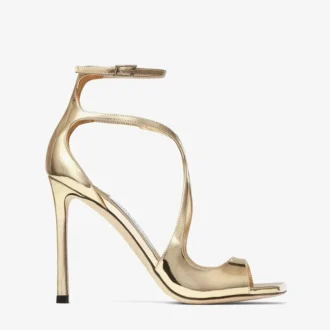 Azia 110 Guld Sandaler i flytande metallläder