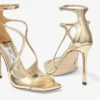 Azia 110 Guld Sandaler i flytande metallläder
