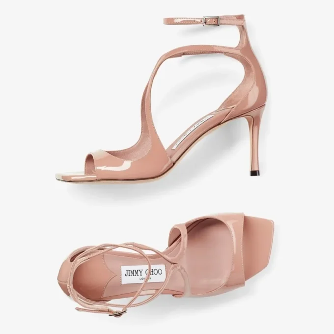 Azia 75 sandaler i balettrosa lackläder Azia 75 sandaler i balettrosa lackläder