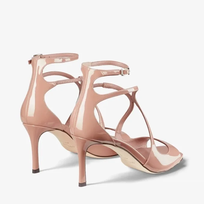 Azia 75 sandaler i balettrosa lackläder Azia 75 sandaler i balettrosa lackläder