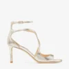 Azia 75 sandaler i champagnefärgat glitterläder Azia 75 sandaler i champagnefärgat glitterläder