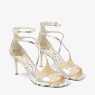 Azia 75 sandaler i champagnefärgat glitterläder