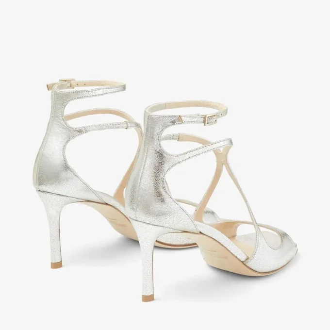 Azia 75 sandaler i champagnefärgat glitterläder Azia 75 sandaler i champagnefärgat glitterläder
