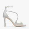 Azia 95 Pumps i elfenbensfärgad satin med kristallutsmyckning