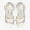 Azia 95 Pumps i elfenbensfärgad satin med kristallutsmyckning