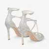 Azia 95 Pumps i elfenbensfärgad satin med kristallutsmyckning
