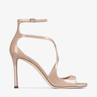 Azia 95 sandaler i balettrosa lackläder
