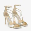 Azia 95 sandaler i champagnefärgat glitterläder