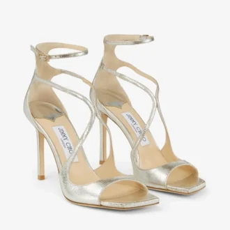 Azia 95 sandaler i champagnefärgat glitterläder