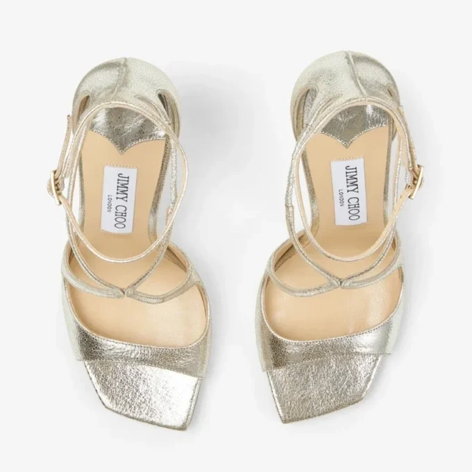 Azia 95 sandaler i champagnefärgat glitterläder