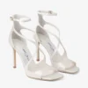 Azia 95 sandaler i elfenbensfärgad satin Azia 95 sandaler i elfenbensfärgad satin