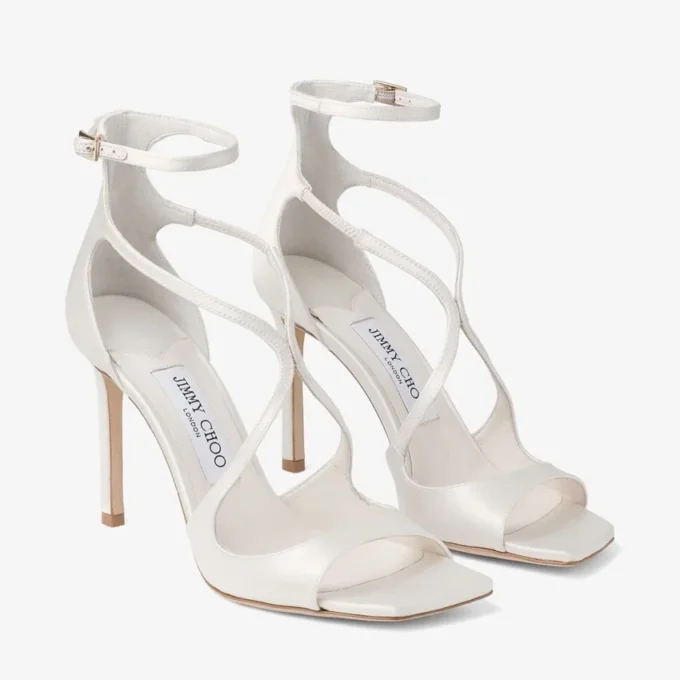 Azia 95 sandaler i elfenbensfärgad satin Azia 95 sandaler i elfenbensfärgad satin