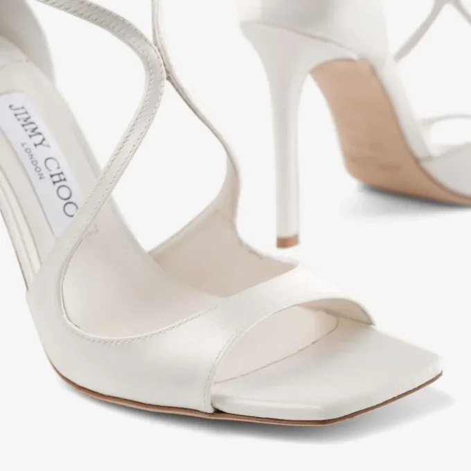 Azia 95 sandaler i elfenbensfärgad satin Azia 95 sandaler i elfenbensfärgad satin