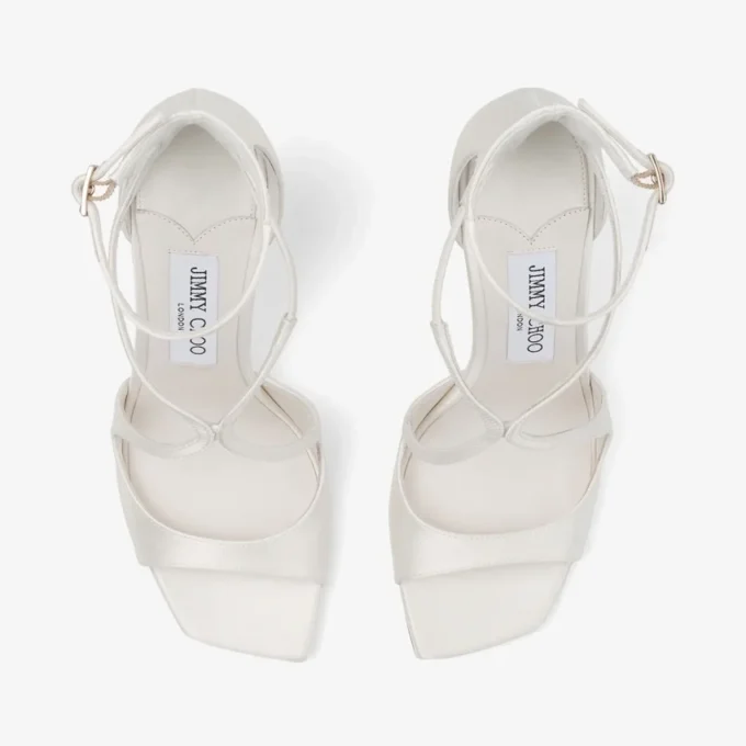 Azia 95 sandaler i elfenbensfärgad satin Azia 95 sandaler i elfenbensfärgad satin