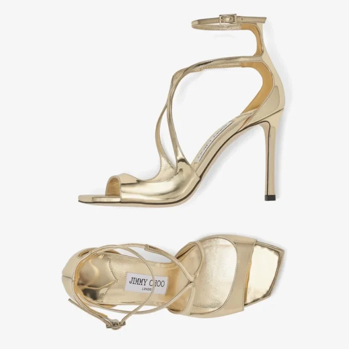 Azia 95 sandaler i guldfärgat läder Azia 95 sandaler i guldfärgat läder