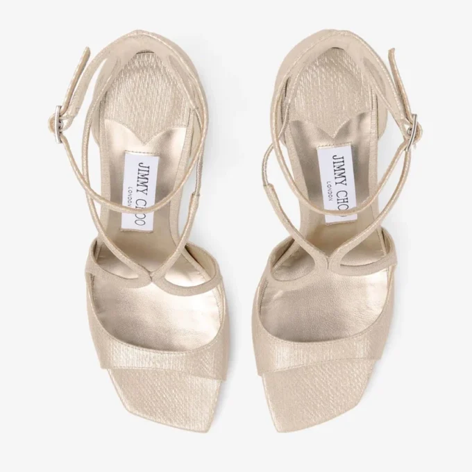 Azia 95 sandaler i guldmetalliskt läder