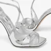 Azia 95 sandaler i silverfärgat läder med flytande metallfinish