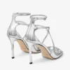 Azia 95 sandaler i silverfärgat läder med flytande metallfinish