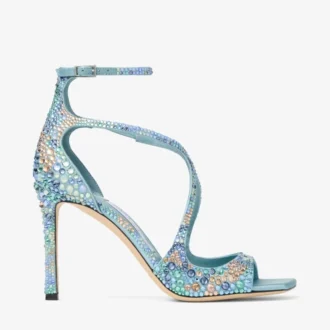 Azia 95 Sky Mix-sandaler i satin med kristalldekoration