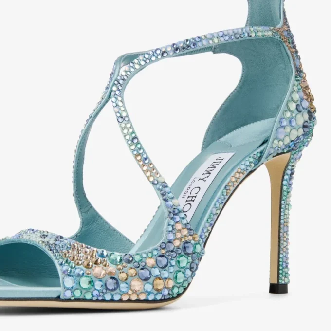 Azia 95 Sky Mix-sandaler i satin med kristalldekoration