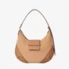 Bar Hobo Small Toffee Suede axelväska med Biker-läderkant Bar Hobo Small Toffee Suede axelväska med Biker-läderkant