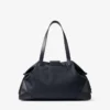 Bar Holdall Stor resväska i marin nylon med detaljer i slätt kalvskinn