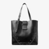 Bar Vertical Tote Medium Svart mjukkalvskinnsväska med texturerade stjärnor