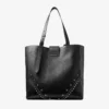 Bar Vertical Tote Medium Svart mjukkalvskinnsväska med texturerade stjärnor